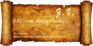 Zárug Valentina névjegykártya